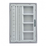 Beadalon tavoletta per braccialetti/perline con coperchio Grigio