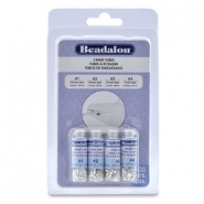 Beadalon schiaccini a tubo confezione 0.8mm, 1.3mm, 1.5mm, 1.8mm argento
