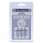 Beadalon schiaccini confezione (0.8mm, 1.3mm, 1.5mm, 1.8mm) argento