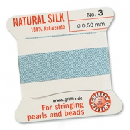 Griffin filo infilaperle di seta naturale 100% Ø0.5mm turchese