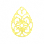 Pendenti in resina a forma di goccia in stile barocco giallo solare