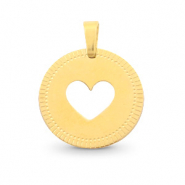 Ciondoli in acciaio inossidabile 12mm con disegno cuore Mix&Match oro