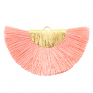 Pendente con nappine oro-rosa corallo