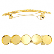 Castoni di metallo fermaglio per capelli per 5 cabochon 12 mm oro