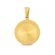 Polaris Steel in acciaio inossidabile ciondolo con castone per cabochon 12 mm oro