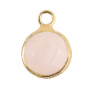 Ciondoli in pietra naturale 10mm rosa ghiaccio-oro