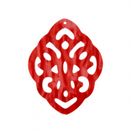 Pendenti in resina rombo in stile barocco rosso peperoncino