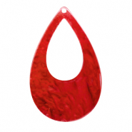 Pendenti in resina 57x36 mm a forma di goccia rosso peperoncino