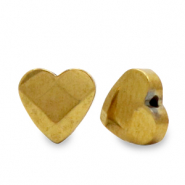Perline di ematite a forma di cuore sfaccettato oro