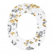 Pendenti in resina ovale argento oro-trasparente