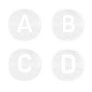 Perline alfabeto in acrilico misto bianco trasparente