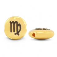 Perline di metallo DQ 7mm simboli segno zodiacale Vergine oro (privo di nichel)
