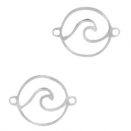 Ciondoli in acciaio inossidabile distanziatore onda argento