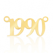 Ciondoli in acciaio inossidabile distanziatore anno 1990 oro