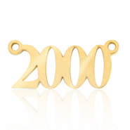 Ciondoli in acciaio inossidabile distanziatore anno 2000 oro