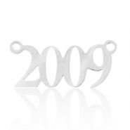 Ciondoli in acciaio inossidabile distanziatore anno 2009 argento