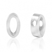 Perline in acciaio inossidabile con disegno numero 0 argento