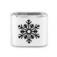 Passanti di metallo DQ fiocco di neve Mix & Match argento antico (privo di nichel)