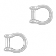 Ciondoli di metallo DQ distanziatore anello argento antico (privo di nichel)