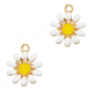 Ciondoli di metallo BQ a forma di fiore oro-bianco