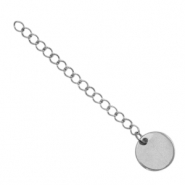 Componenti in acciaio inossidabile allungatrice con piastra rotonda 12mm argento