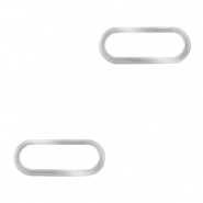 Ciondoli in acciaio inossidabile distanziatore ovale argento