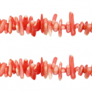 Perlines bambù oceano rosso corallo biancato