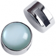 Passanti di metallo DQ Cuoio® con castone per cabochon 12mm argento