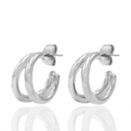 Orecchini in acciaio inossidabile a cercio argento