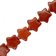 Perline in pietra naturale stella rosso terra