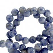 Perline in pietra naturale Sodalite e Microclino 8mm blu