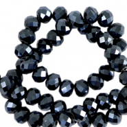 Perline sfaccettate 8x6 mm rondella nero-effetto perlato