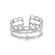 Anelli in acciaio inossidabile argento