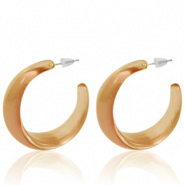 Orecchini alla moda a cerchio marrone delicato