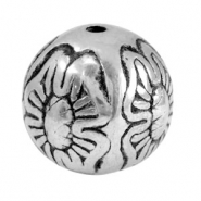 Perline aspetto metallico fiore argento antico