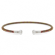 C.U.S&reg; bracciali bangle di gioielli marrone-argento