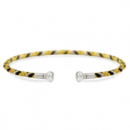 C.U.S&reg; bracciali bangle di gioielli giallo-nero-argento