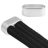 Terminali di metallo DQ doppio Ø10mm argento antico (privo di nichel)