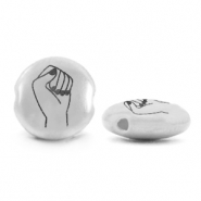 Perline di metallo DQ pugno argento antico (privo di nichel)