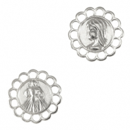 Ciondoli di metallo DQ distanziatore Gesù e Maria argento antico (privo di nichel)