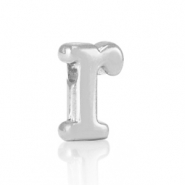 Perline alfabeto di metallo DQ R argento antico (privo di nichel)