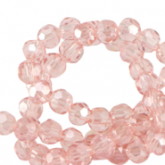 Perline sfaccettate tonde 4mm rosa spettacolare-effetto perlato
