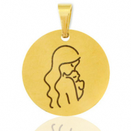 Ciondoli in acciaio inossidabile madre oro