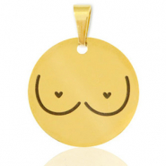 Ciondoli in acciaio inossidabile seni oro