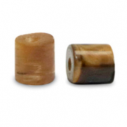 Perline di pietra naturale Occhio di tigre a dischetto 4x4mm marrone oro