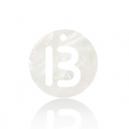 Pendenti di conchiglia prodotti speciali lettera B bianco (colore naturale)