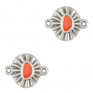 Ciondoli di metallo DQ distanziatore argento antico-rosso corallo (privo di nichel)