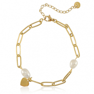 Bracciali in acciaio inossidabile perle oro