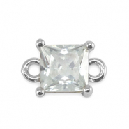 Distanziatori di vetro Crystal Glass quadrato cristallo-argento