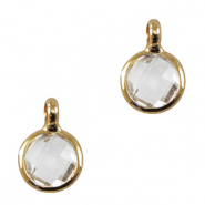 Pendenti di vetro Crystal Glass 7mm cristallo-oro